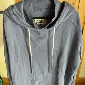 Peace love world  Blue Hoodie